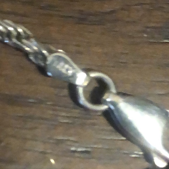 STERLING SILVER MOTHER OF PEARL Cabochon Pendant and Twisted Rope Necklace - Picture 4 of 12